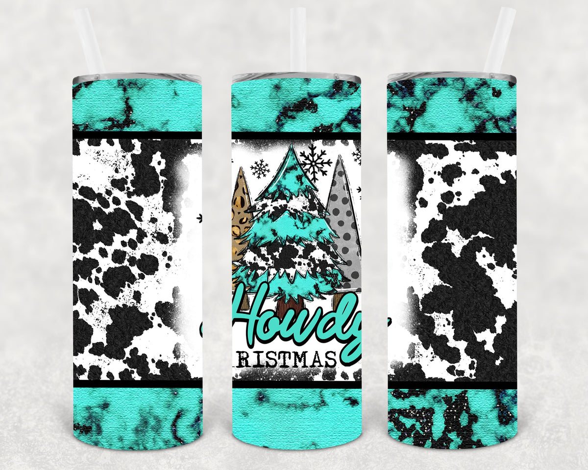 Howdy Christmas 20 Oz Skinny Tumbler