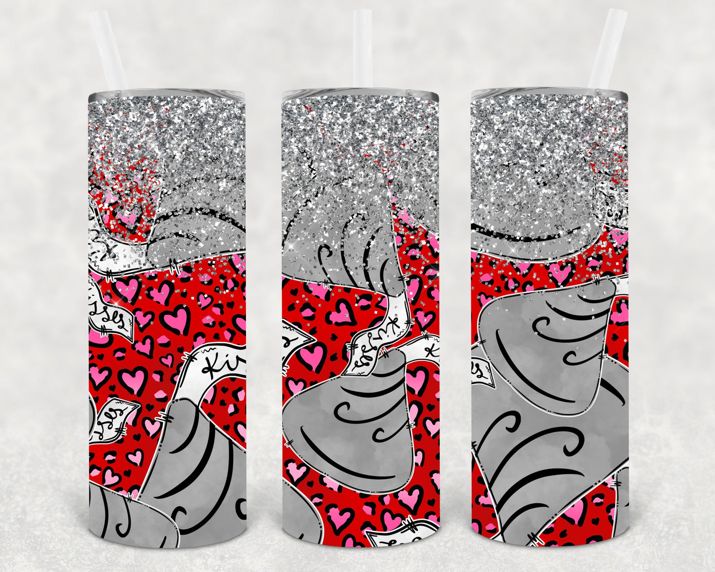 Hugs And Kisses 20 Oz Skinny Tumbler