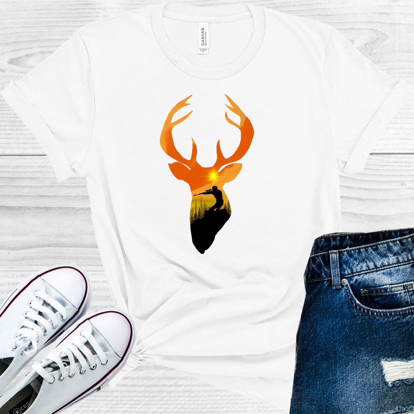 Hunting Deer Head Graphic Tee Graphic Tee