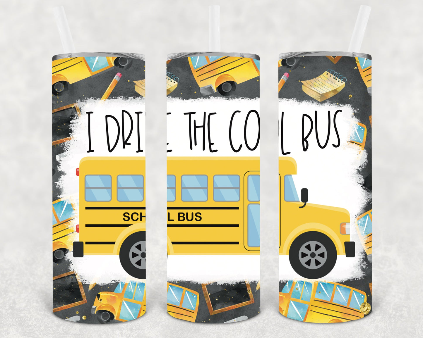I Drive The Cool Bus 20 Oz Skinny Tumbler