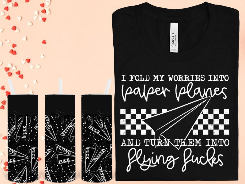 I Fold My Worries Into Paper Planes Graphic Tee Graphic Tee