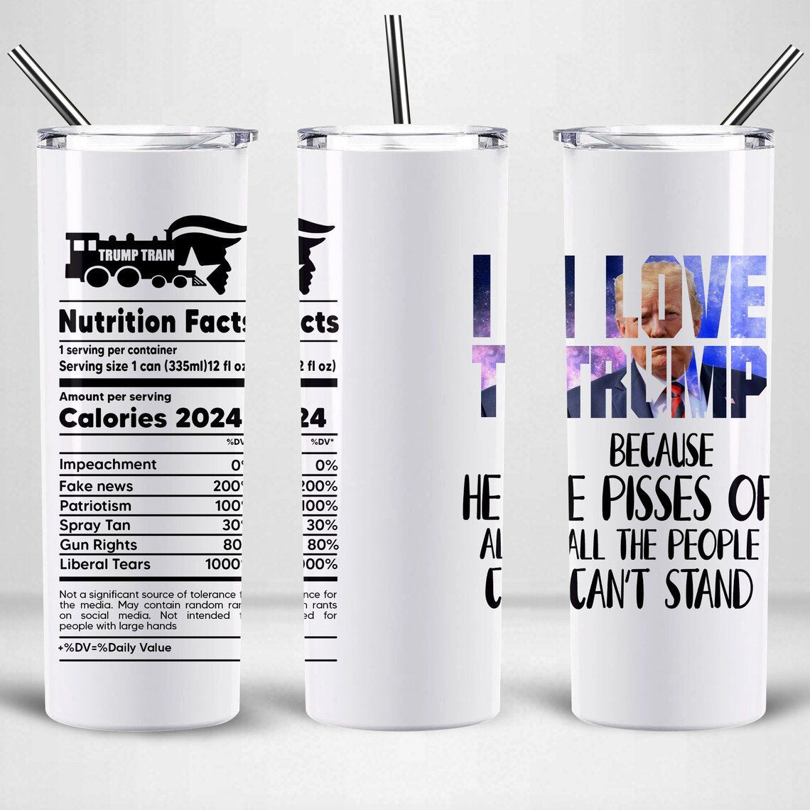 I Love Trump 20 Oz Skinny Tumbler