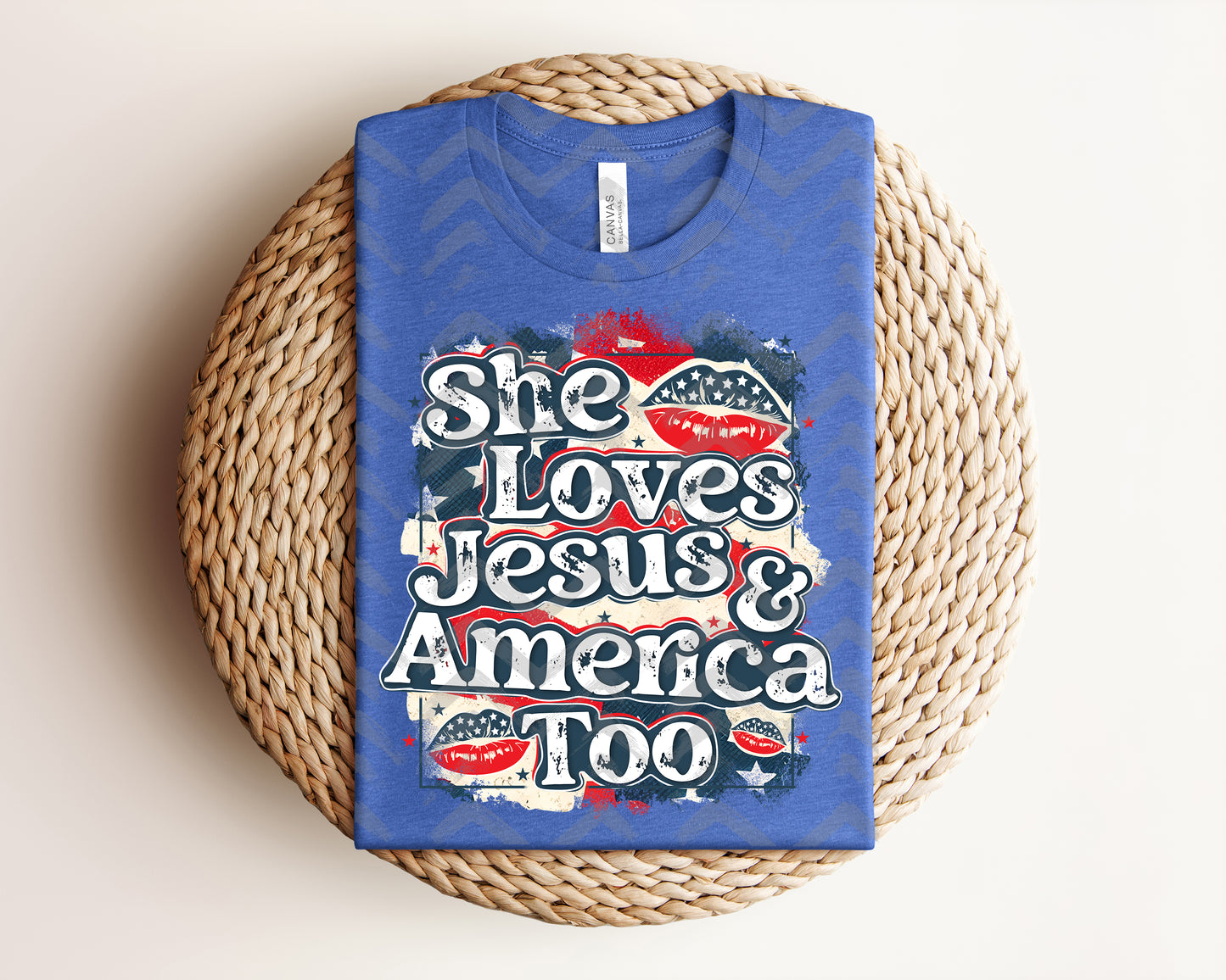 She Loves Jesus & America Too Graphic Tee