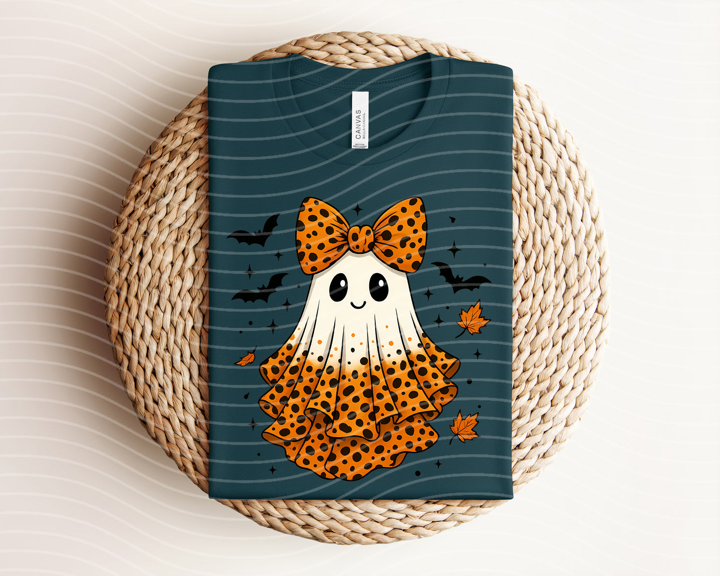 Orange Leopard Ghost Graphic Tee