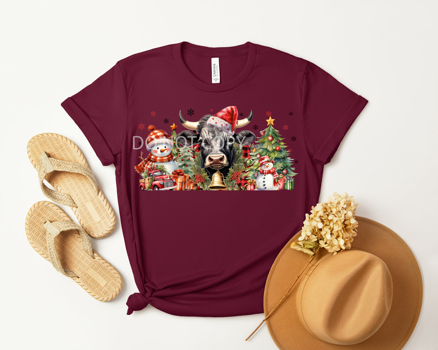 Christmas Cow Band Graphic Tee