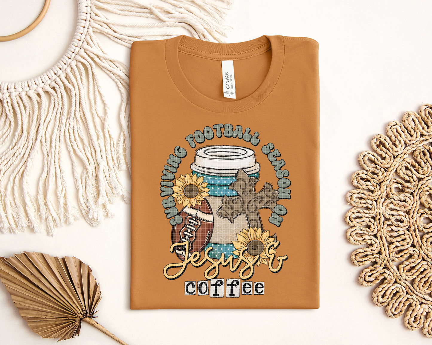 Surviving Football Season on Jesus & Coffee Graphic Tee