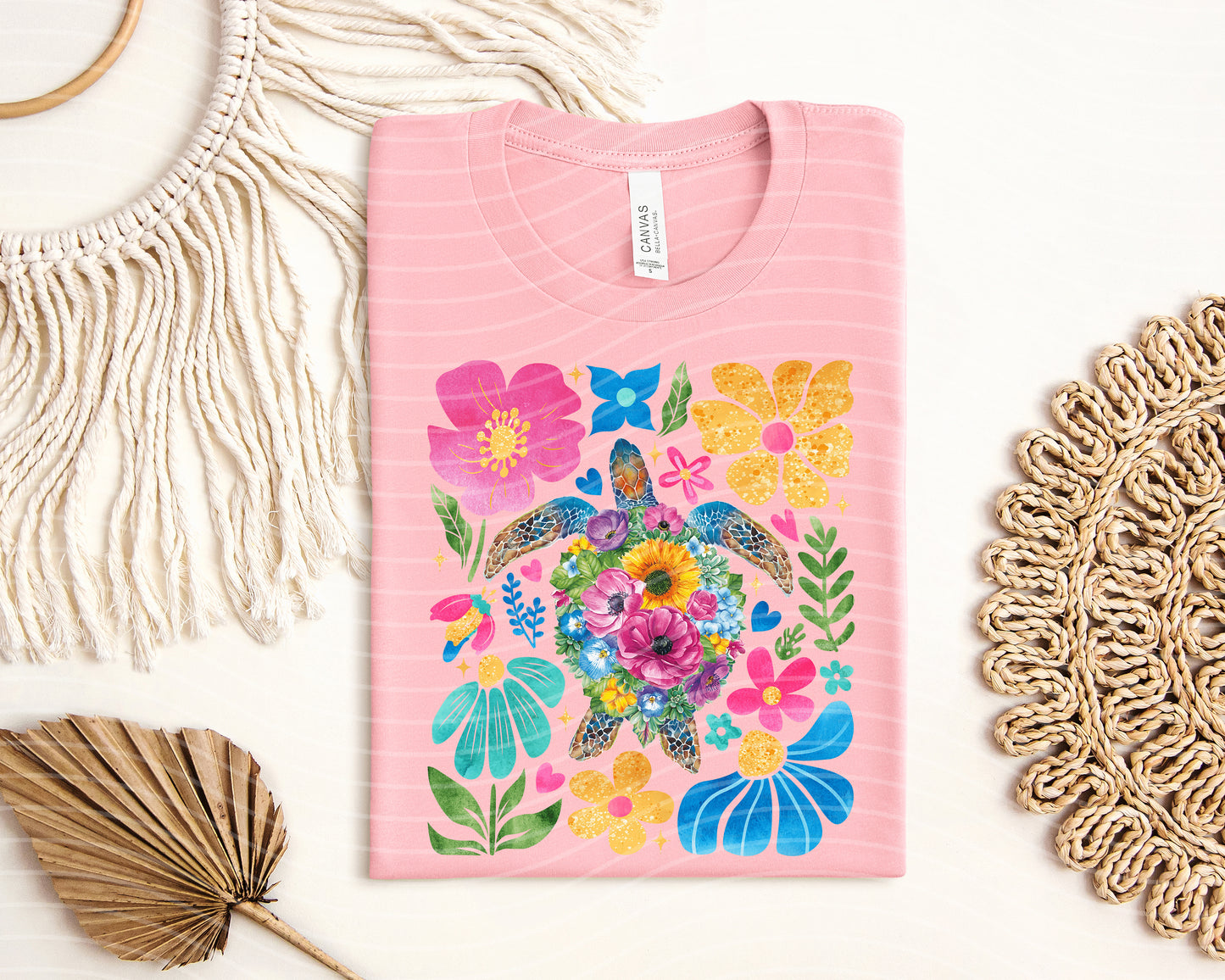 Floral Sea Turtle Graphic Tee