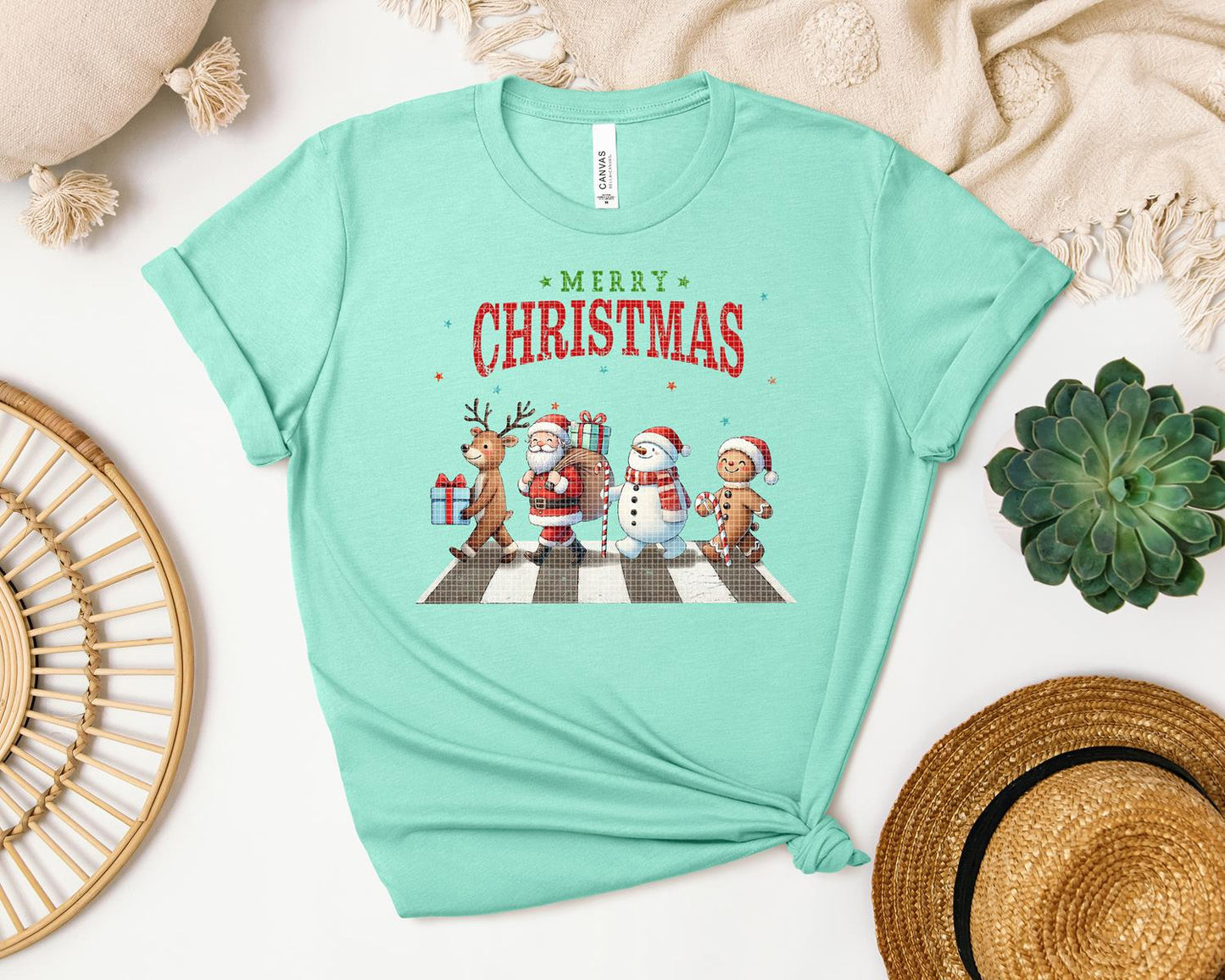 Merry Christmas Road Graphic Tee