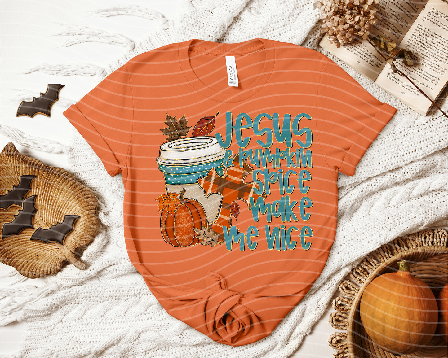 Jesus & Pumpkin Spice Make Me Nice Graphic Tee