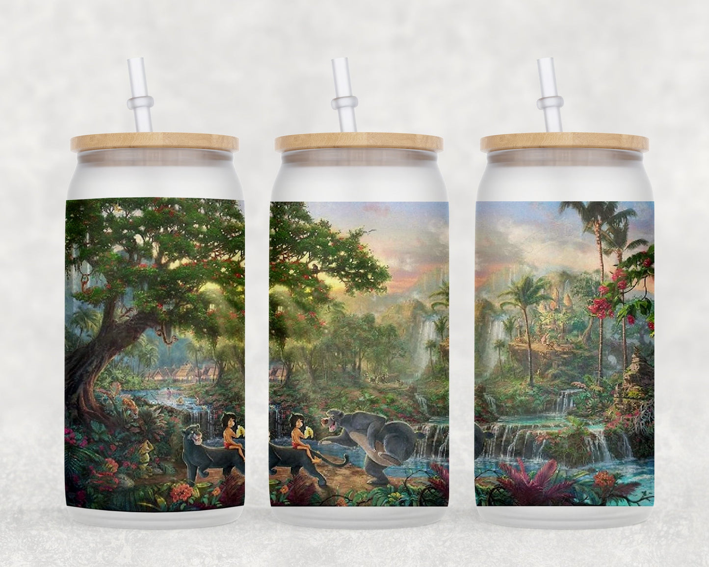 Jungle Book 16 Oz Glass Can Coffee Mug