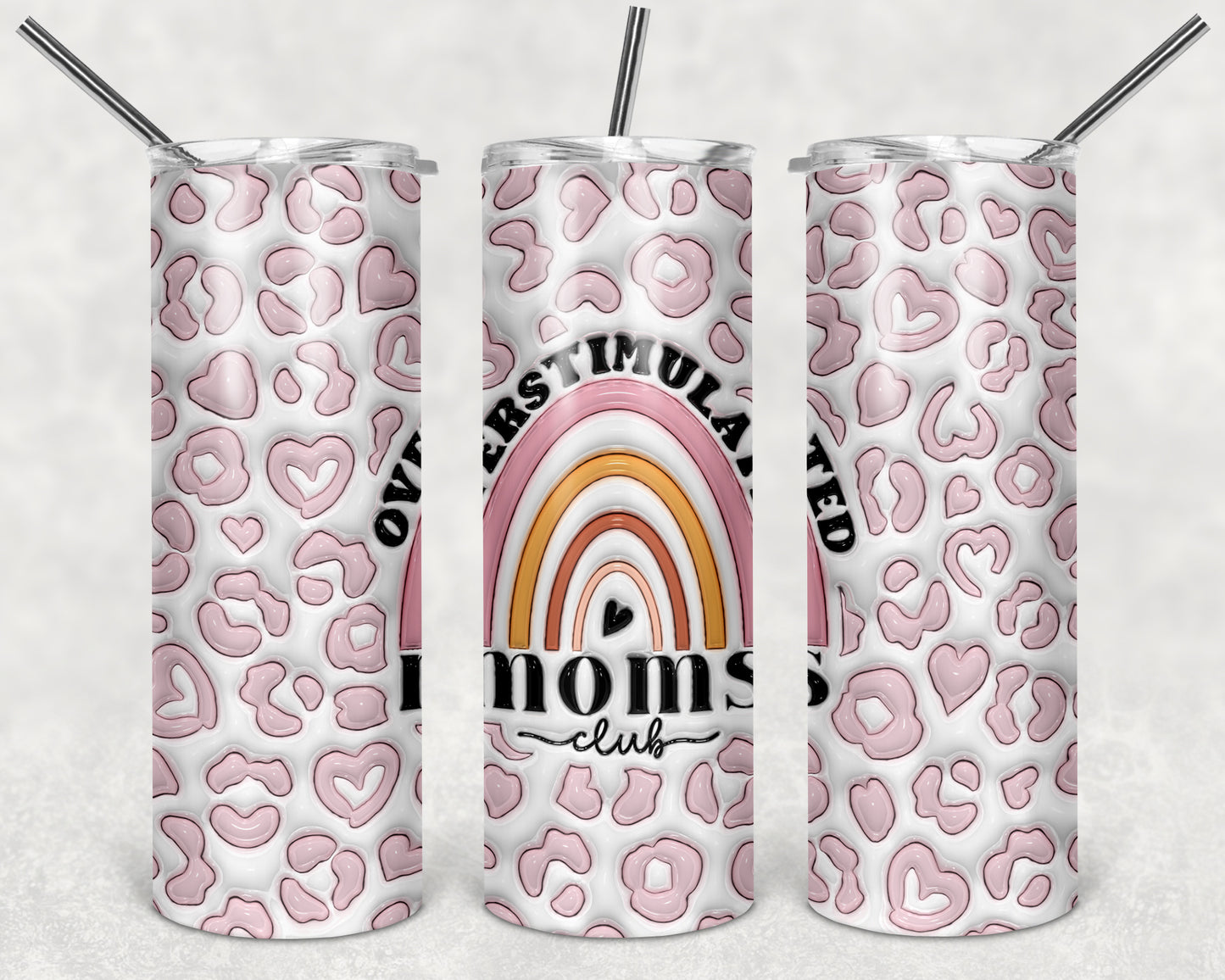 Overstimulated Mom's Club Puffy 20 oz Skinny Tumbler