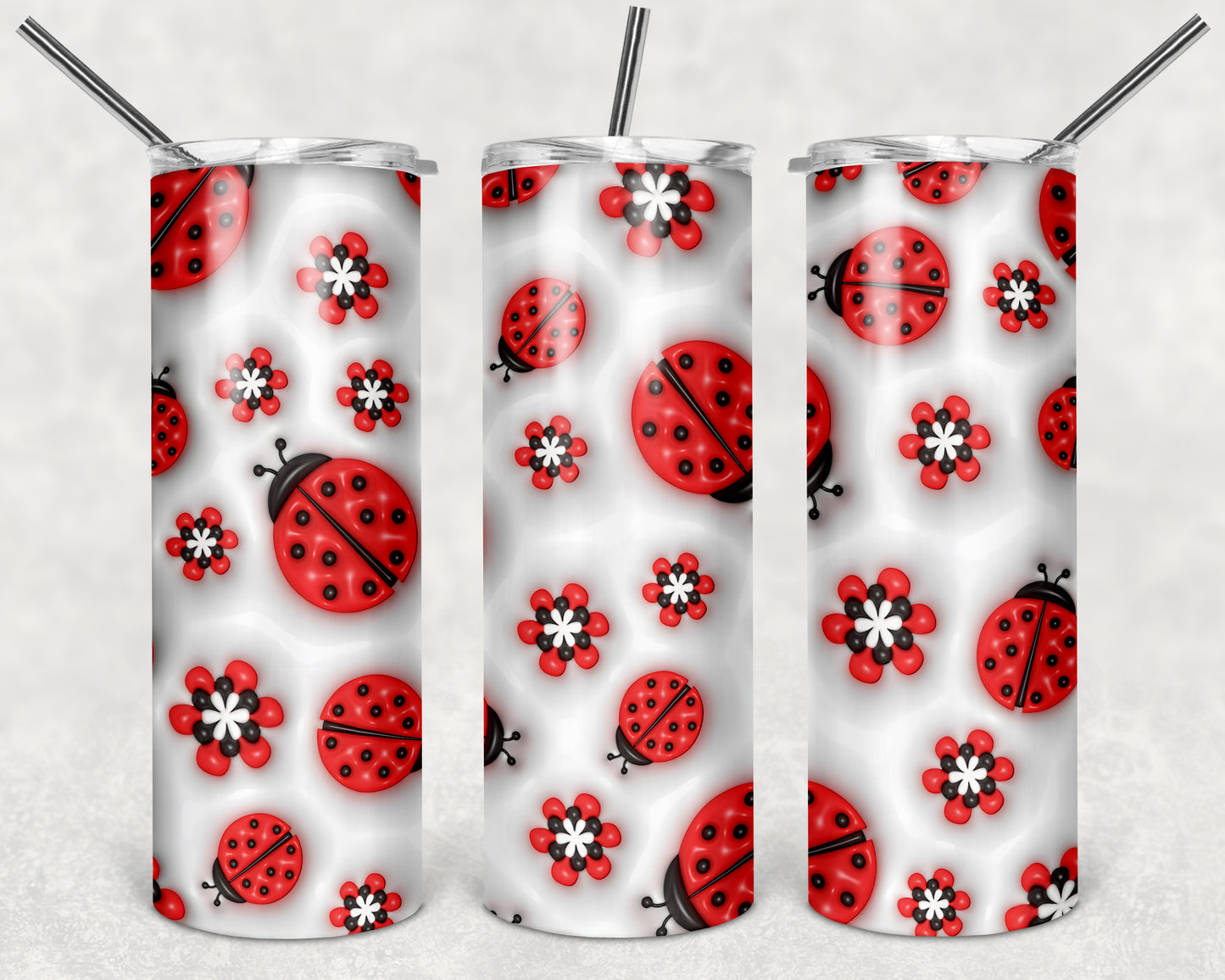 Ladybug Puffy 20 oz Skinny Tumbler