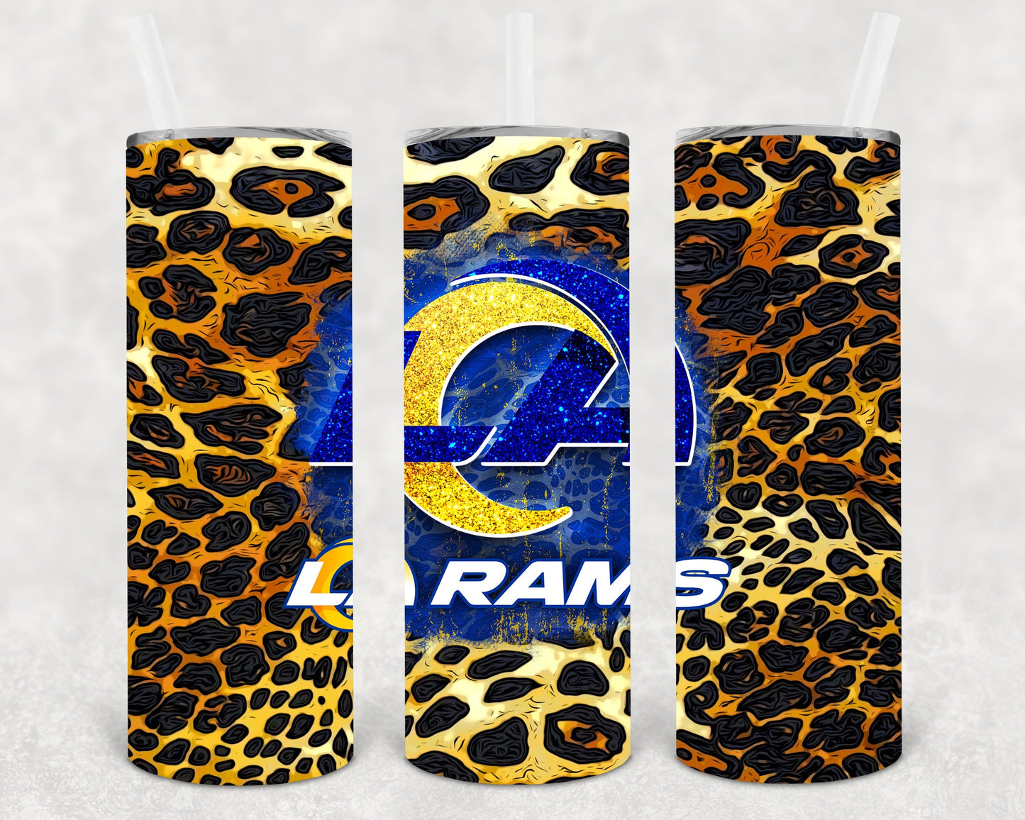 La Rams Leopard 20 Oz Skinny Tumbler