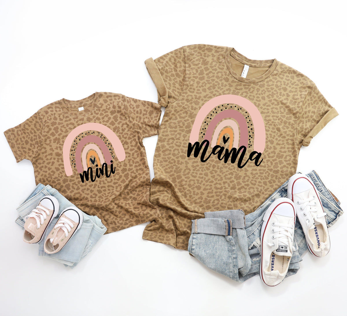 Mama Rainbow Leopard Tee