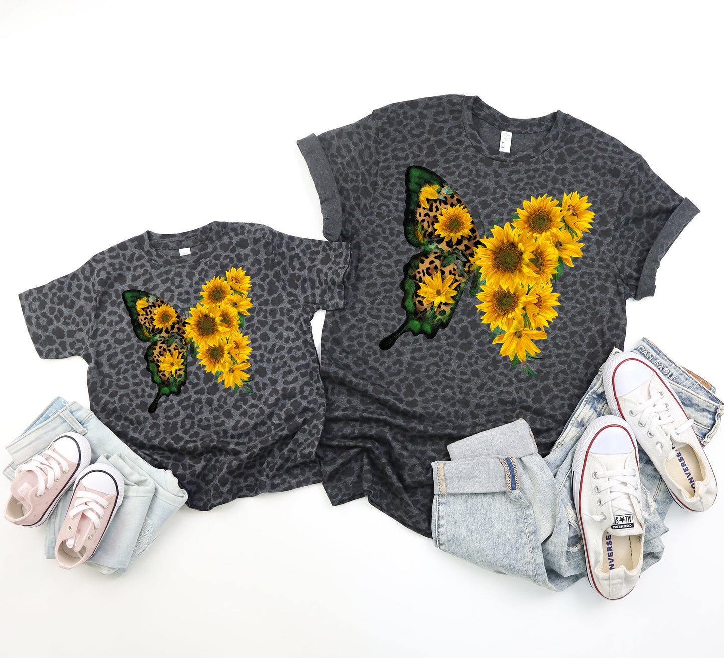 Butterfly Sunflower Leopard Tee