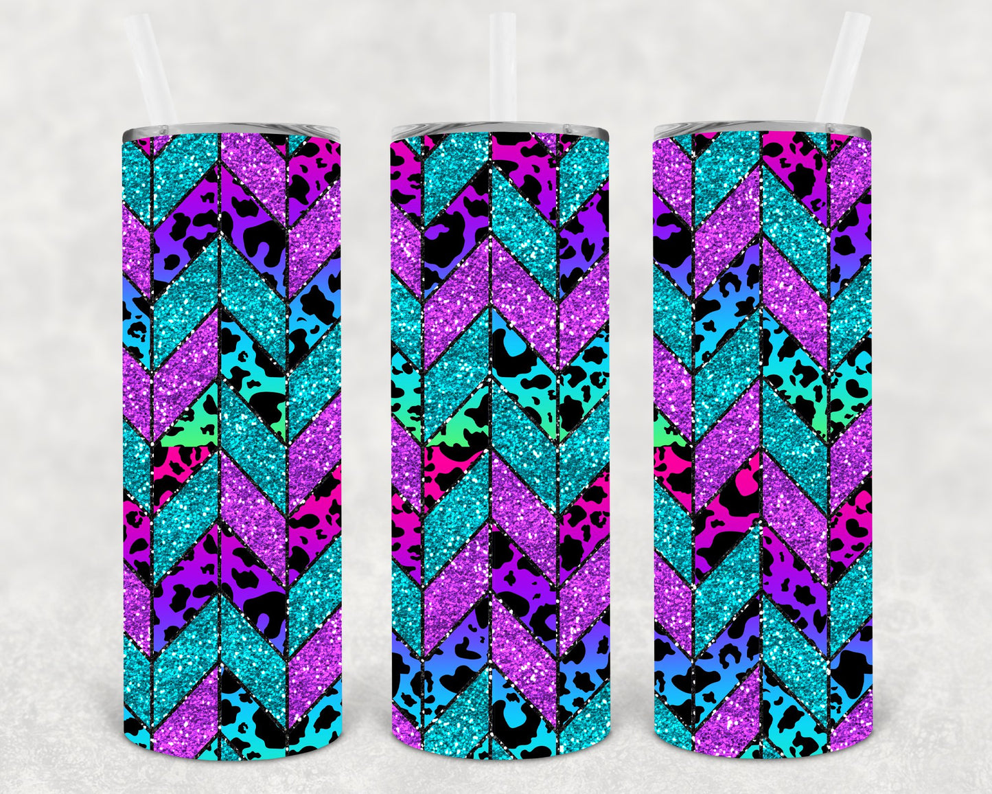 Leopard Chevron 20 Oz Skinny Tumbler