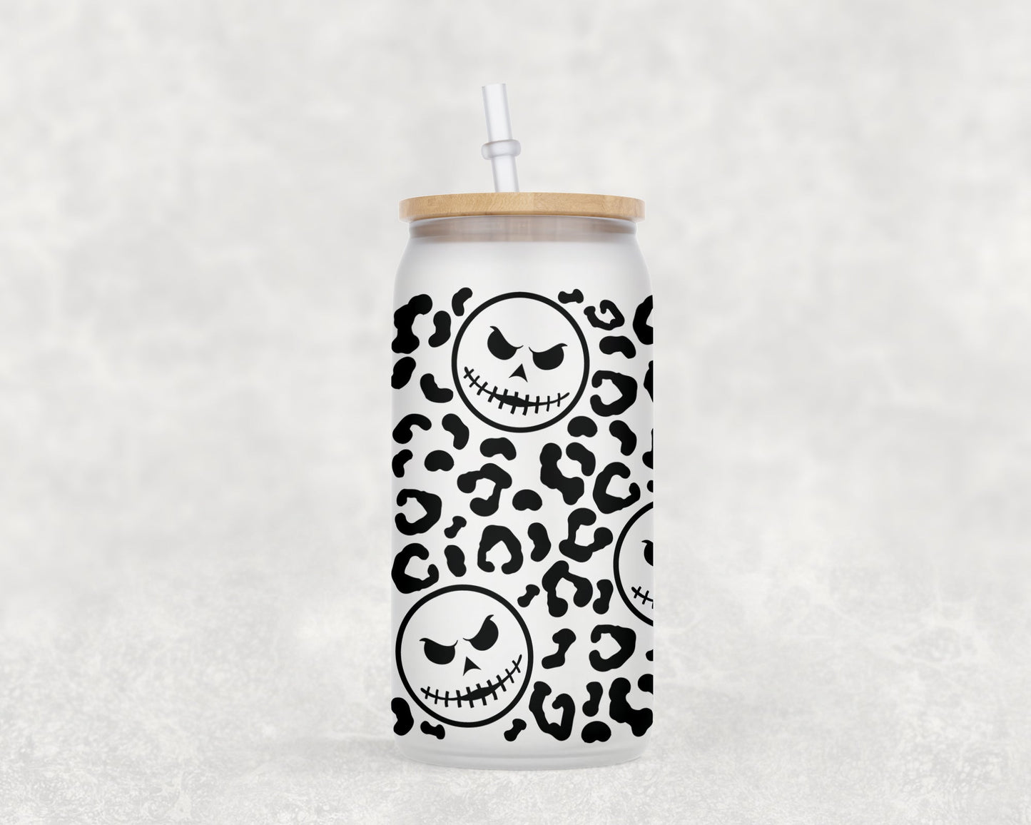 Leopard Jack 16 Oz Glass Can Coffee Mug