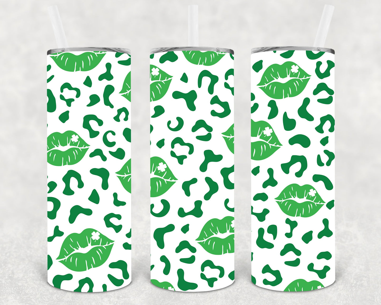 Lips Leopard 20 Oz Skinny Tumbler