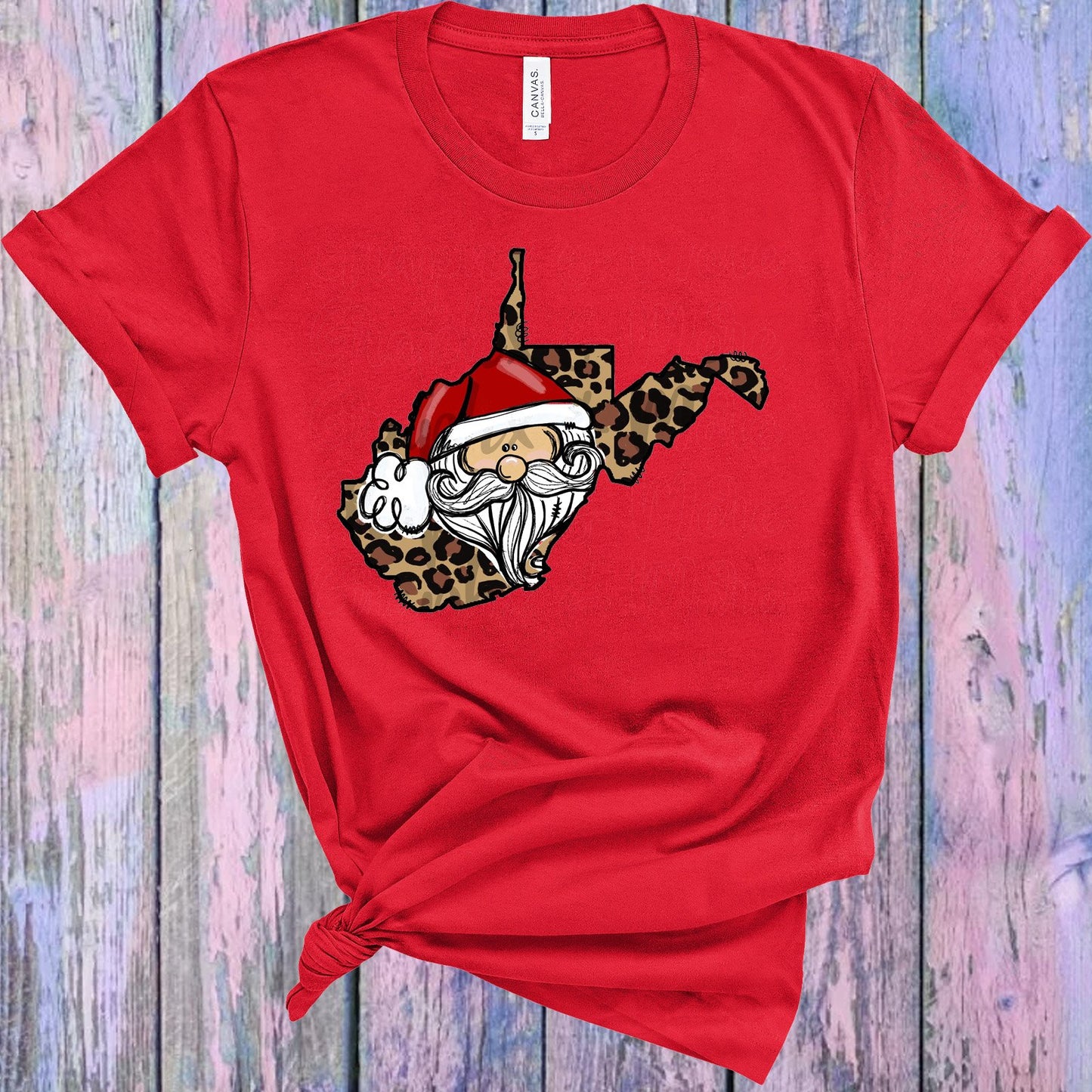 Leopard Santa West Virginia Graphic Tee Graphic Tee