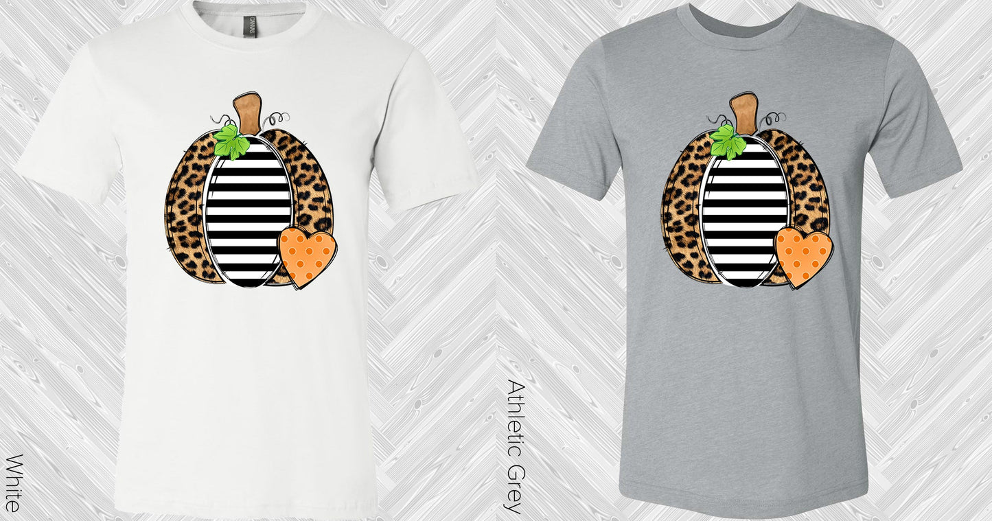Leopard Stripes Pumpkin Graphic Tee Graphic Tee