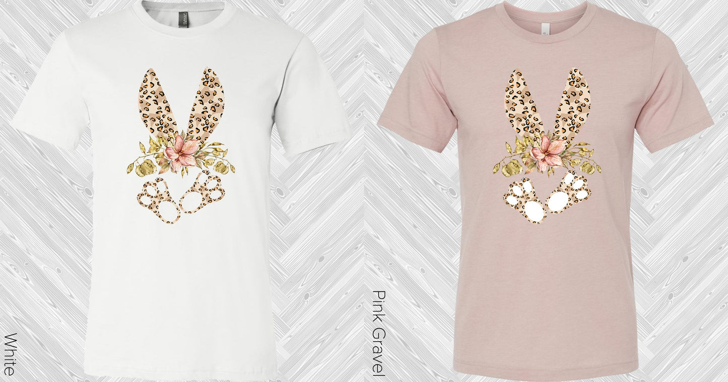 Leopard And Floral Bunny Graphic Tee Graphic Tee