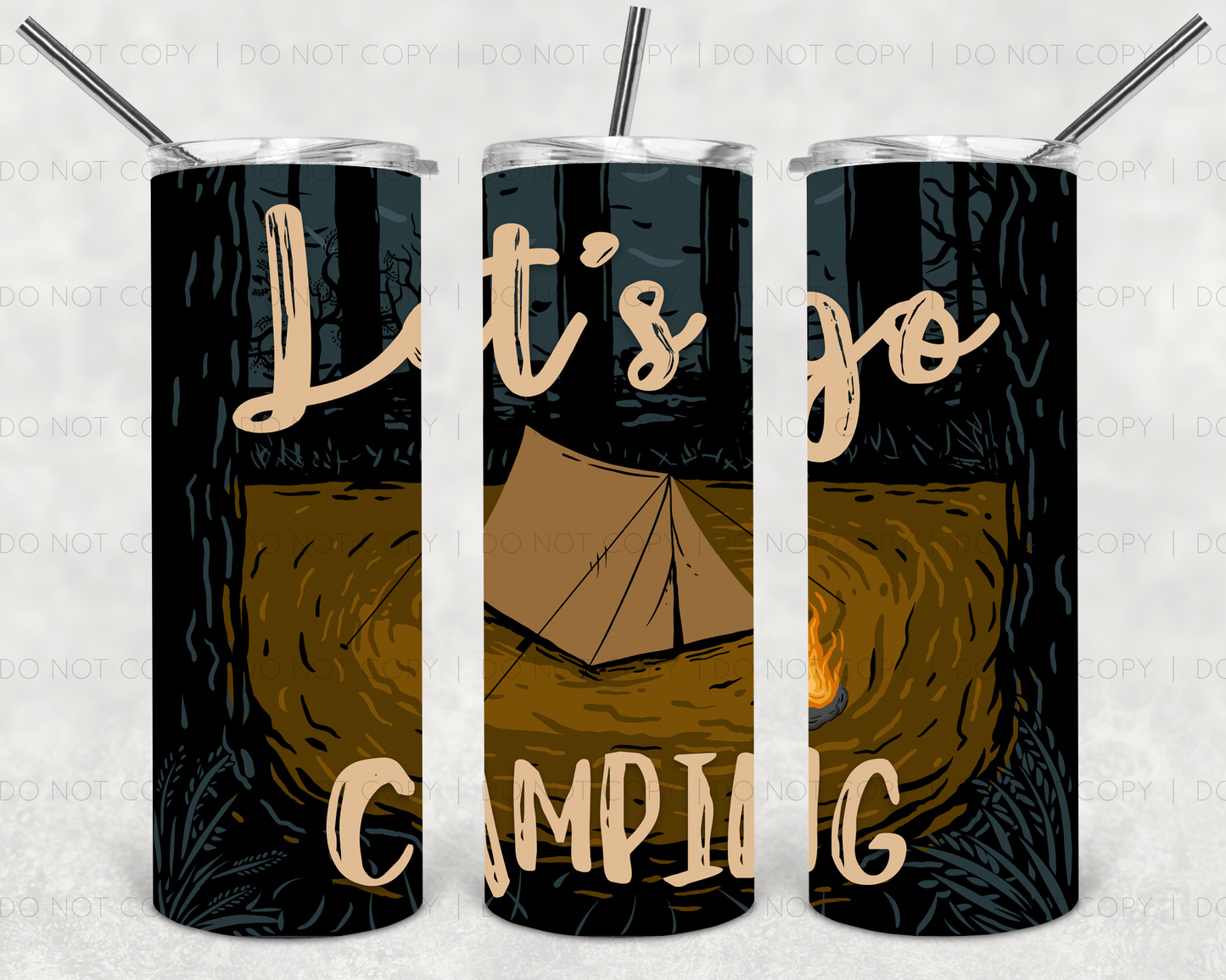 Lets Go Camping 20 Oz Skinny Tumbler