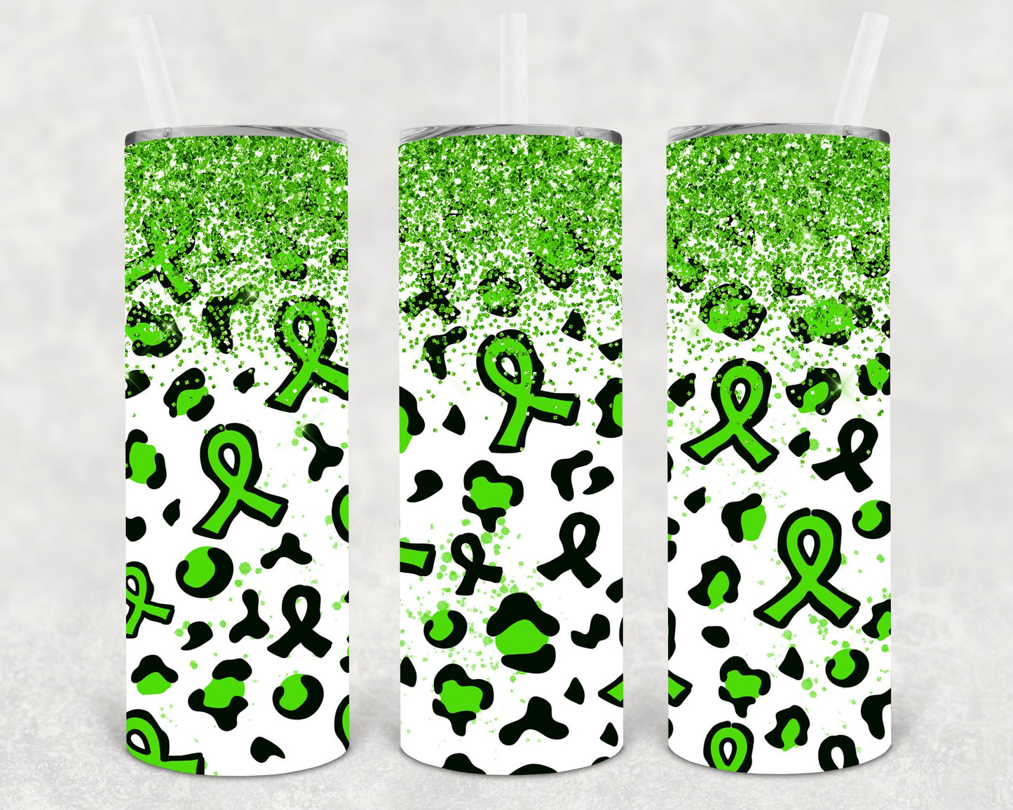 Light Green Ribbon 20 Oz Skinny Tumbler