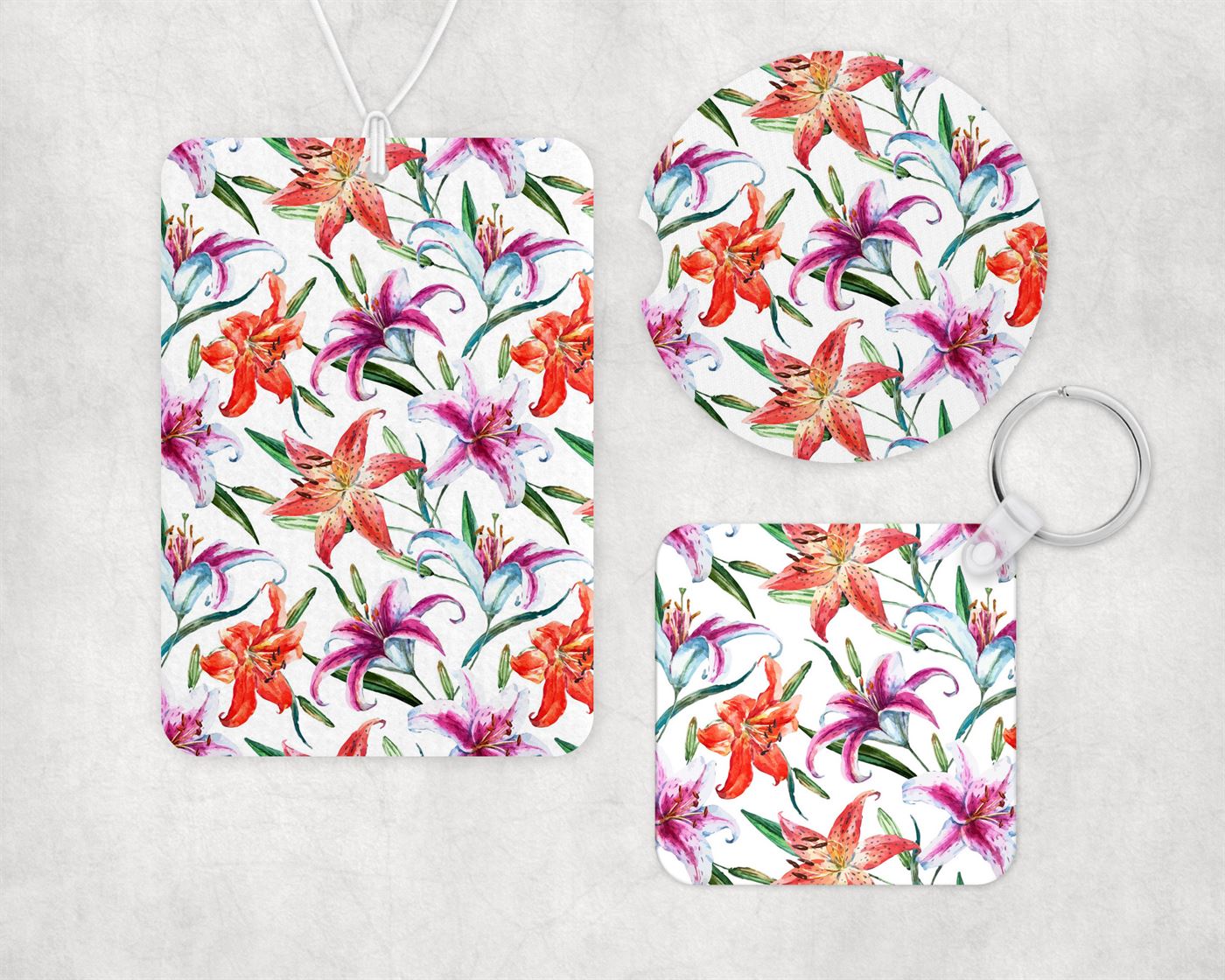 Lily Car Set Keychains