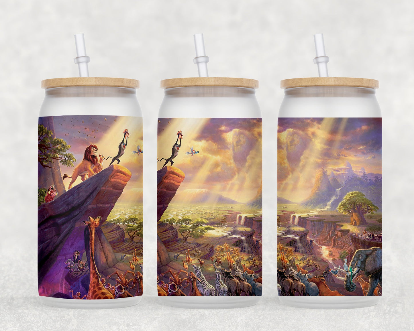Lion King 16 Oz Glass Can Coffee Mug