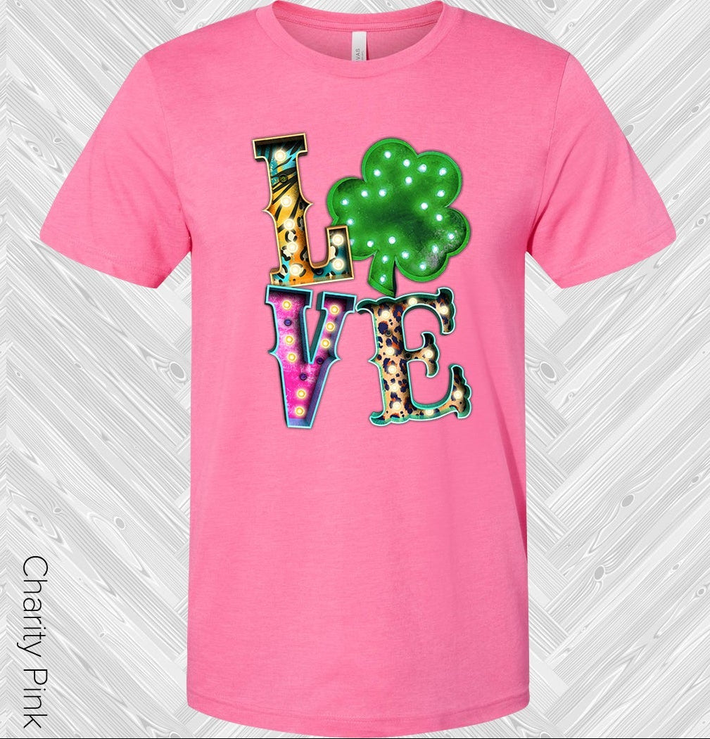 Love Shamrock St. Patricks Day Graphic Tee Graphic Tee