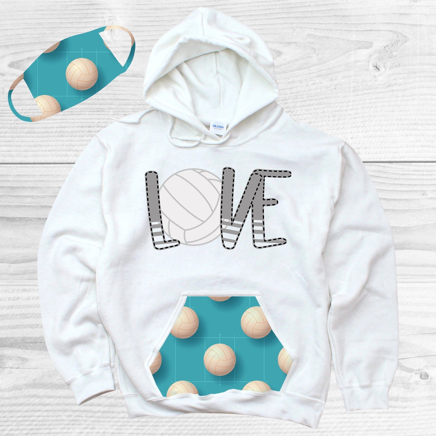Volleyball Face Covering Graphic Tee