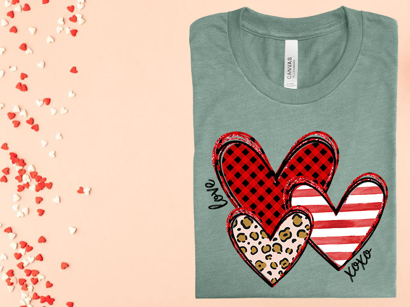 Love Xoxo Hearts Graphic Tee Graphic Tee