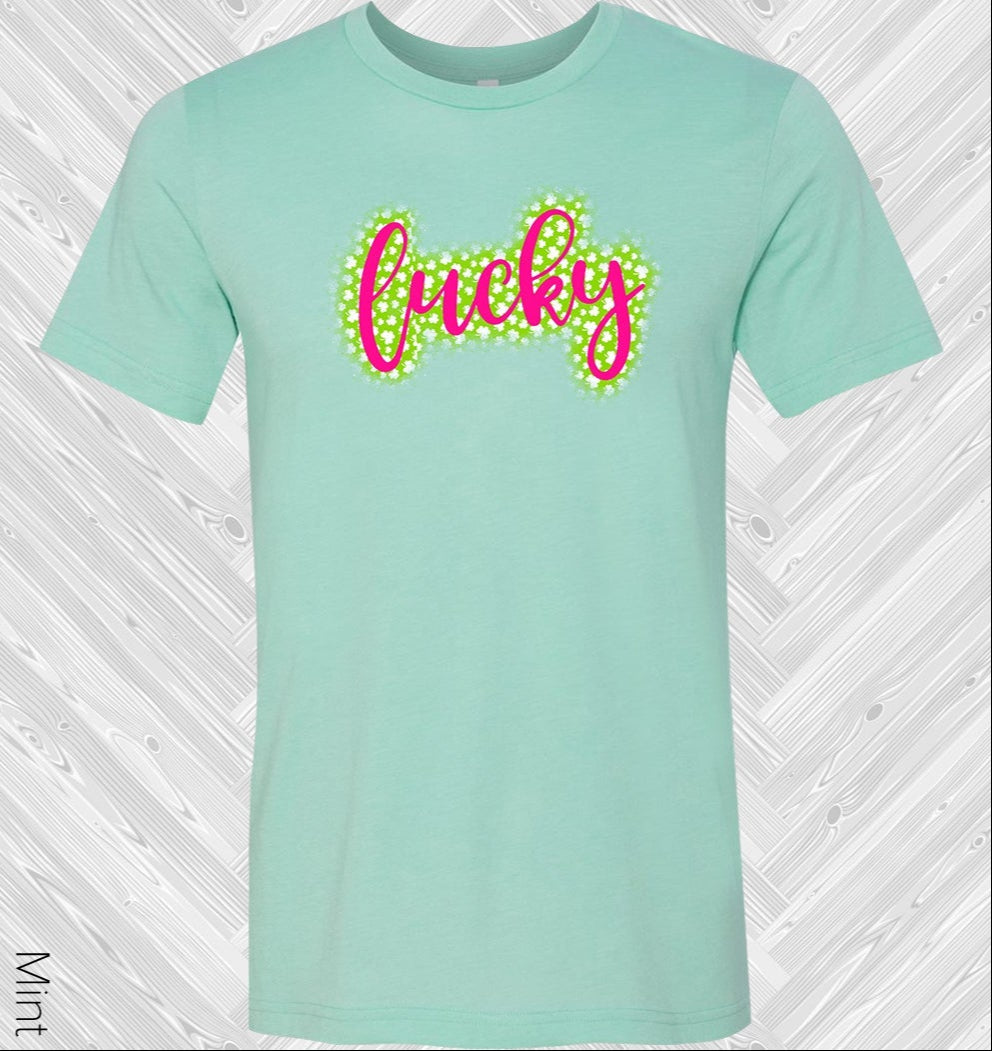 Lucky Pink Shamrocks St. Patricks Day Graphic Tee Graphic Tee