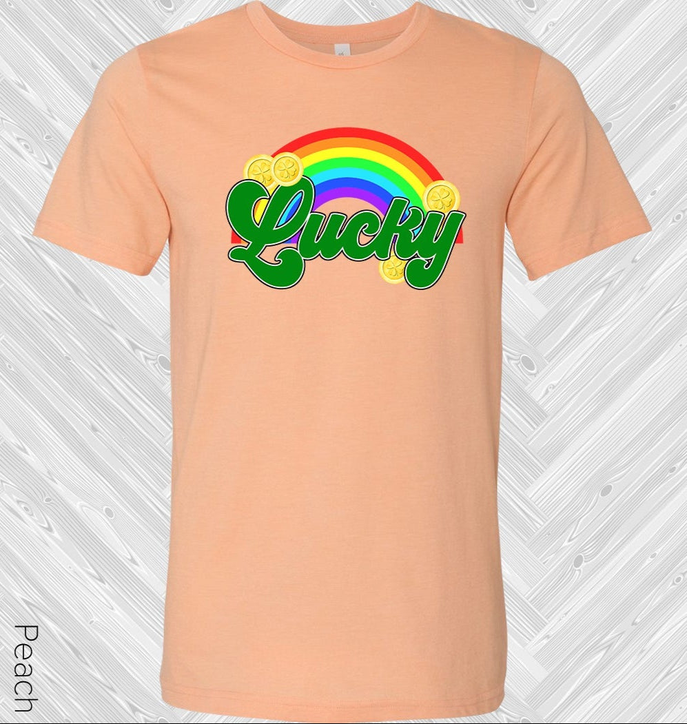 Lucky Rainbow St. Patricks Day Graphic Tee Graphic Tee