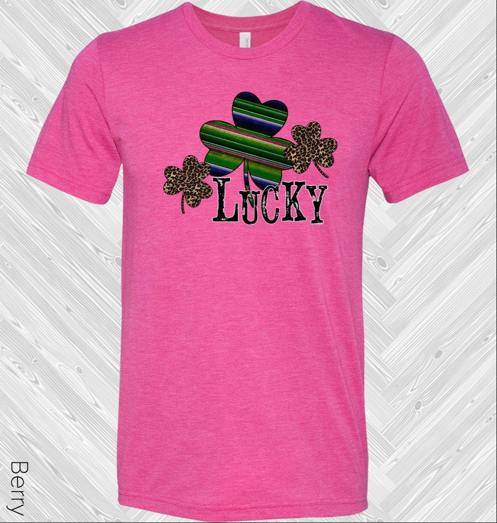 Lucky Serape & Leopard Shamrocks St. Patricks Day Graphic Tee Graphic Tee