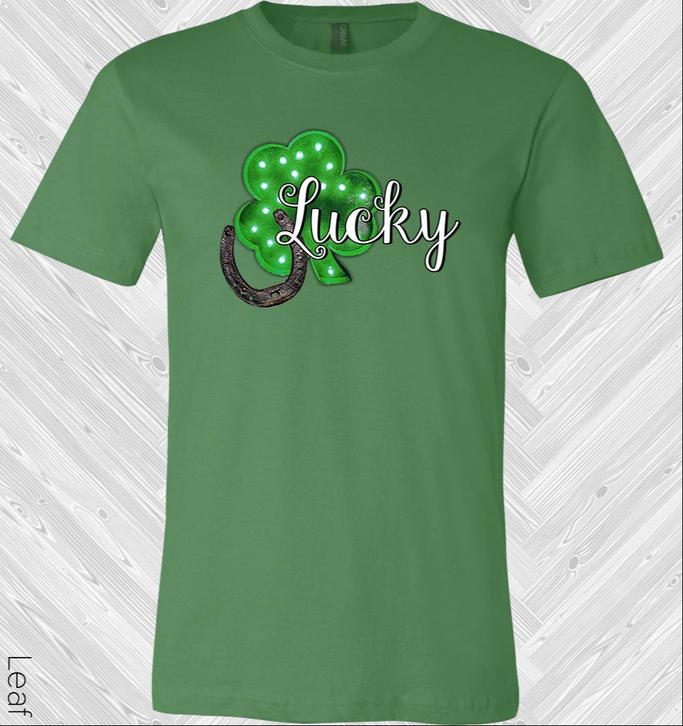 Lucky Shamrock Horseshoe St. Patricks Day Graphic Tee Graphic Tee