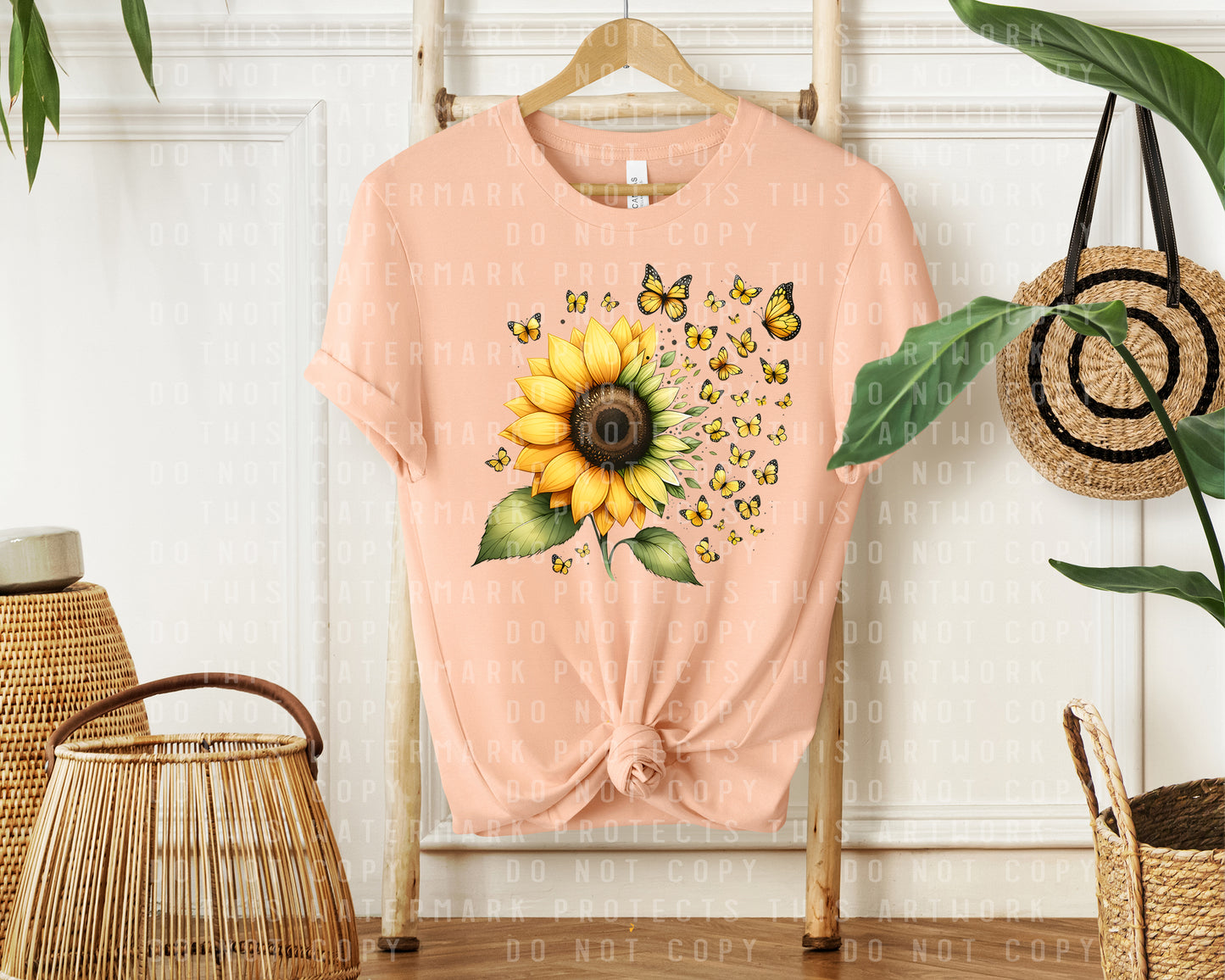 Sunflower Butterflies Graphic Tee