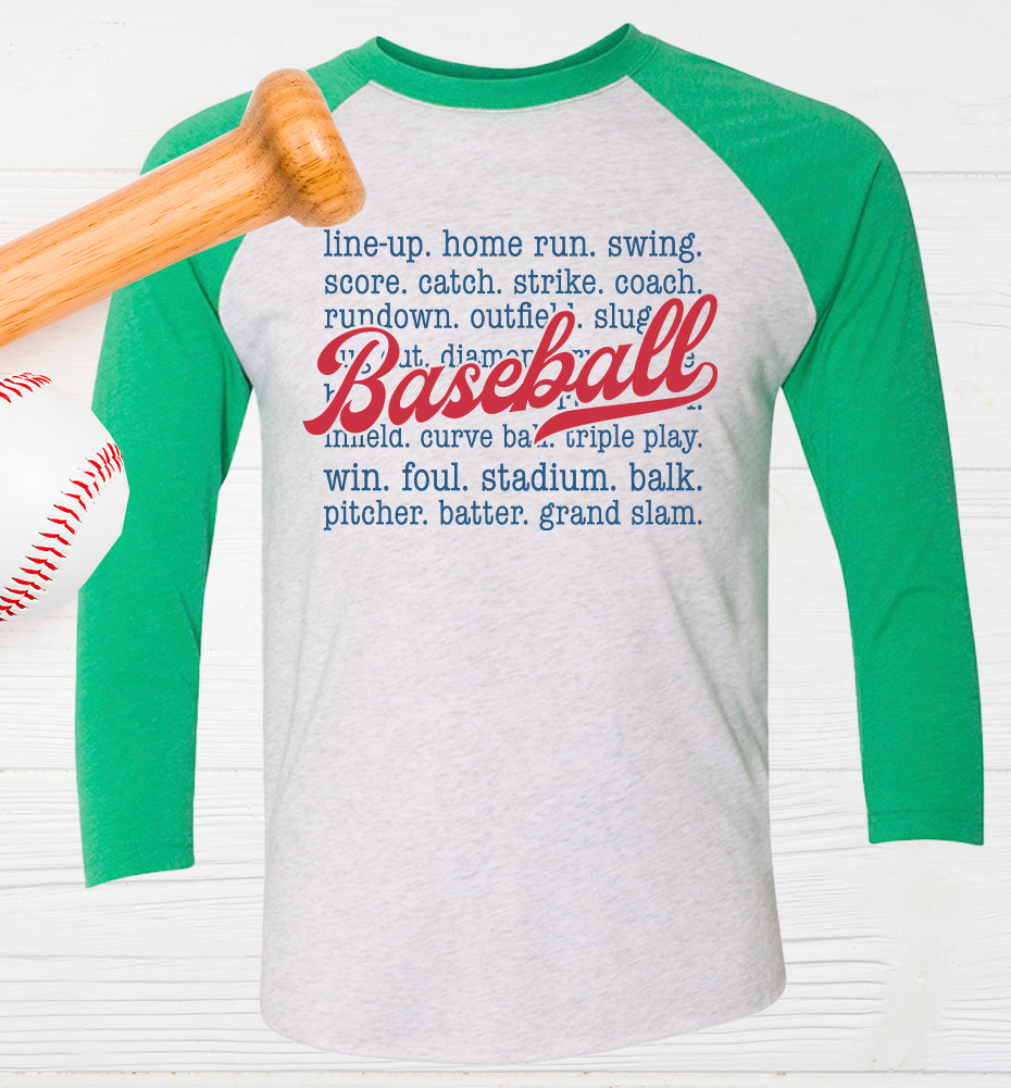 Sports Words Baseball Graphic Tee
