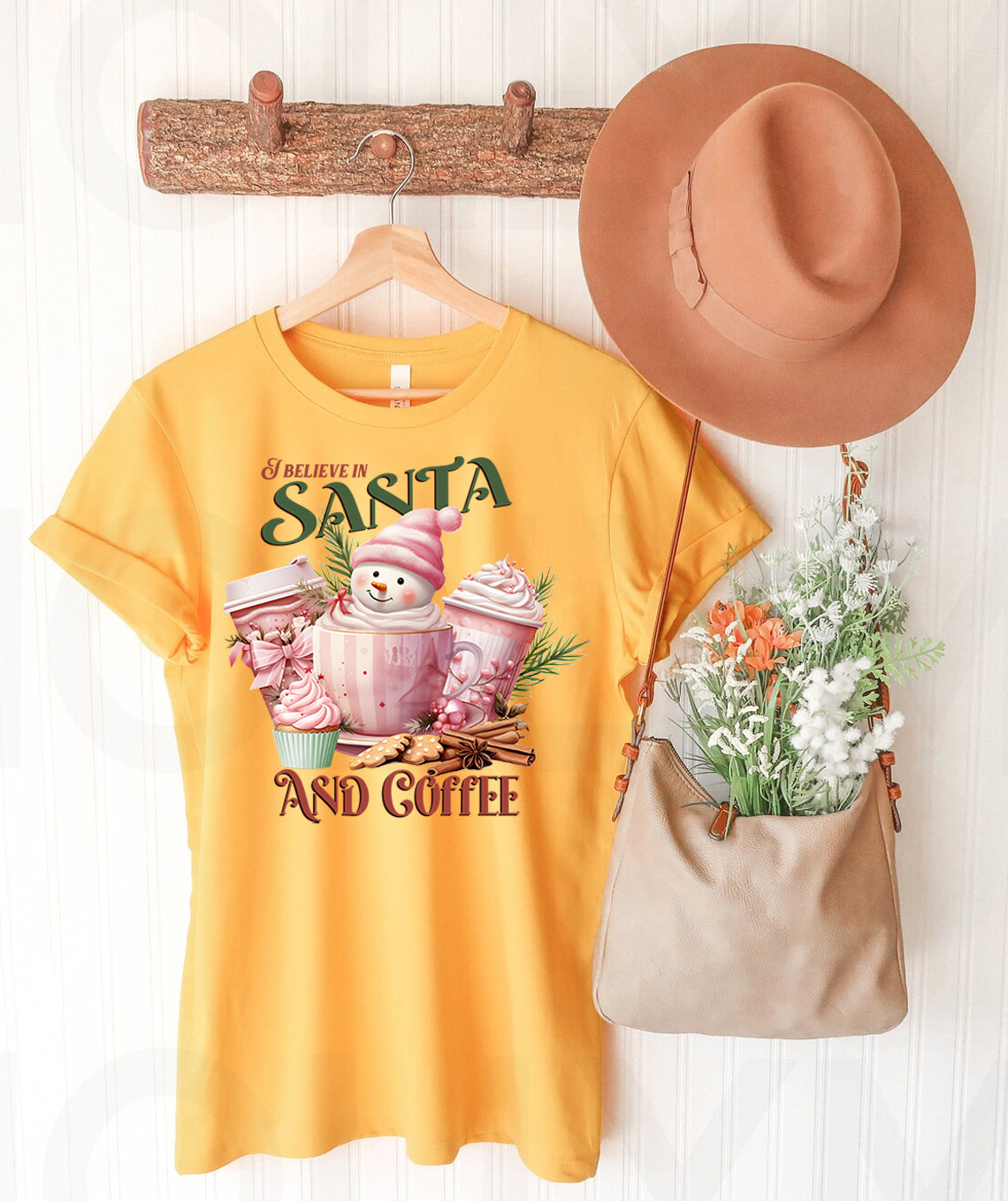 I Believe in Santa and Coffee Graphic Tee