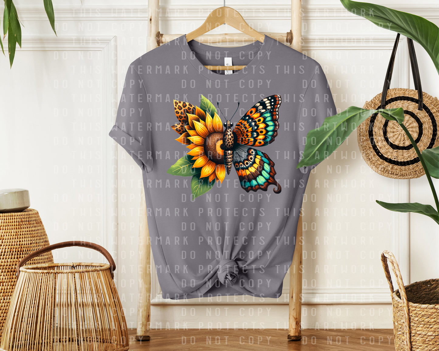 Sunflower Butterfly Graphic Tee