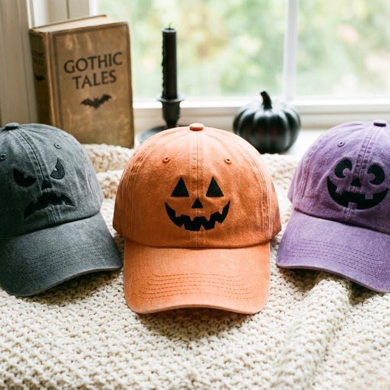Pumpkin Embroidered Cap