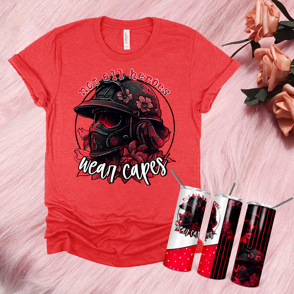 Not All Heroes Wear Capes (Fire) 20 oz Skinny Tumbler