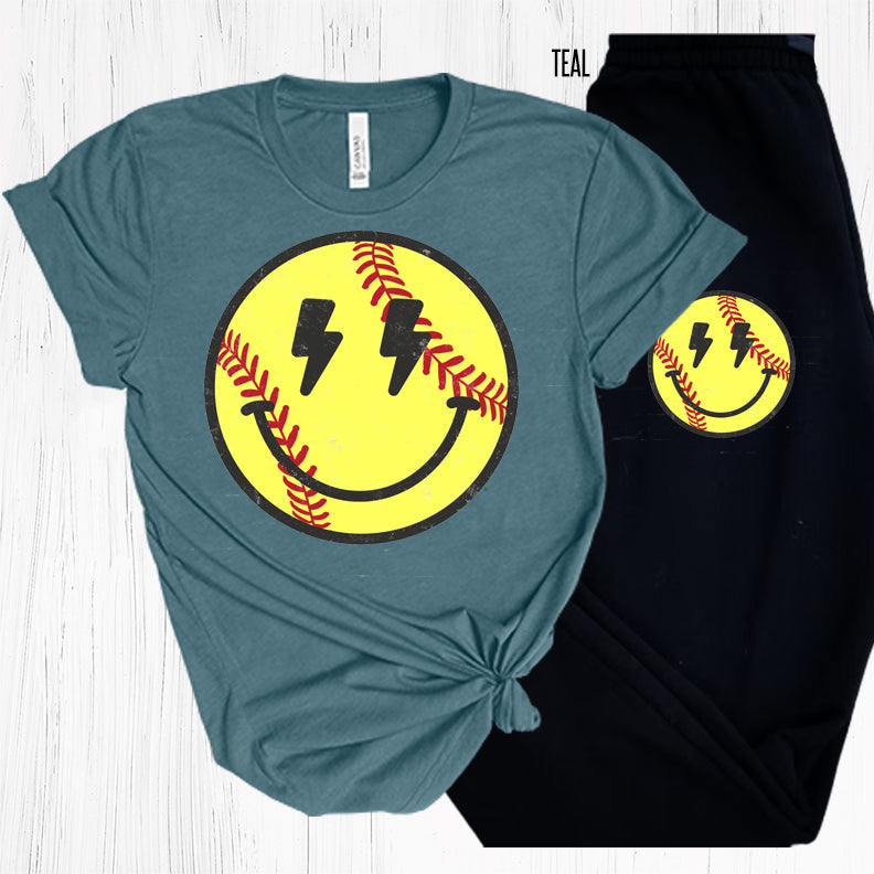 Softball Smiley Graphic Tee Graphic Tee