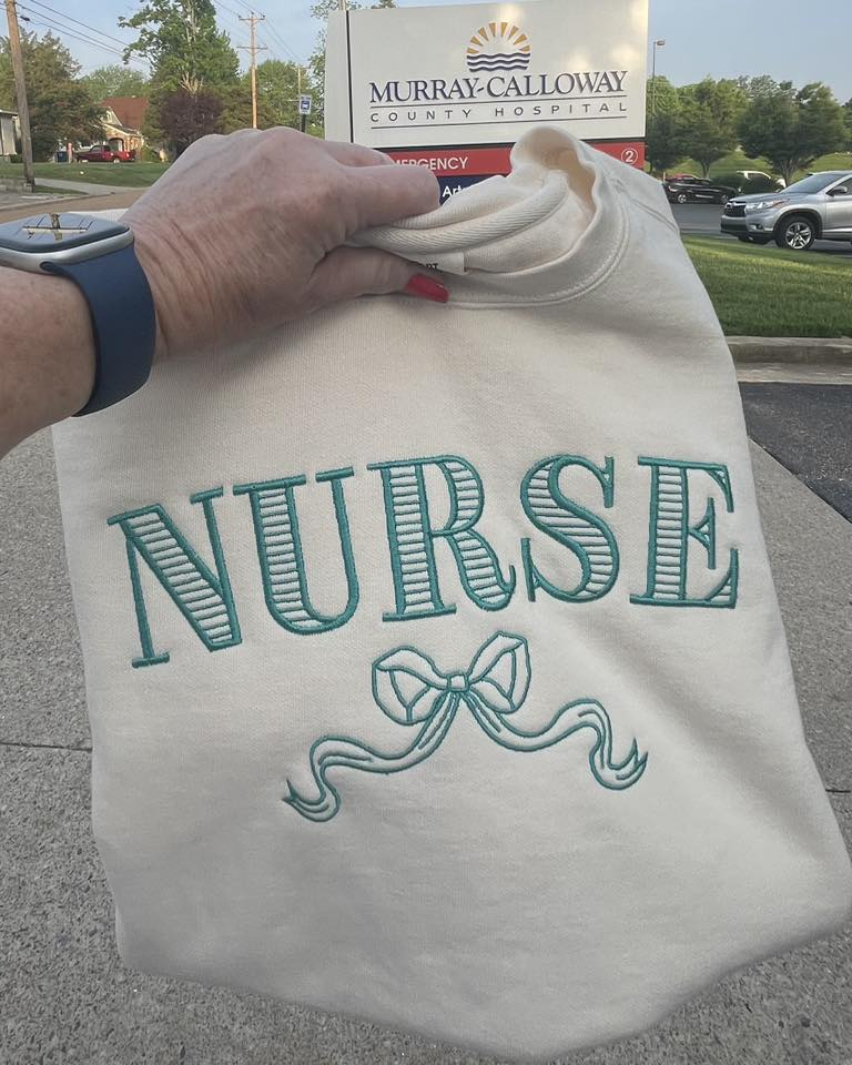 Nurse Bow Embroidered Shirt