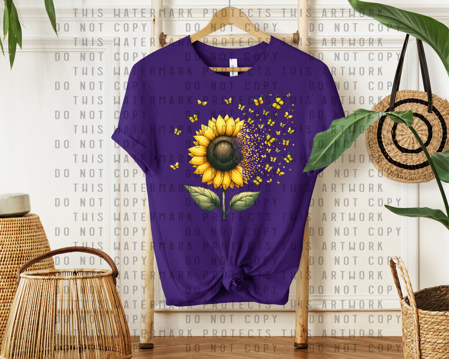 Sunflower Butterflies Graphic Tee