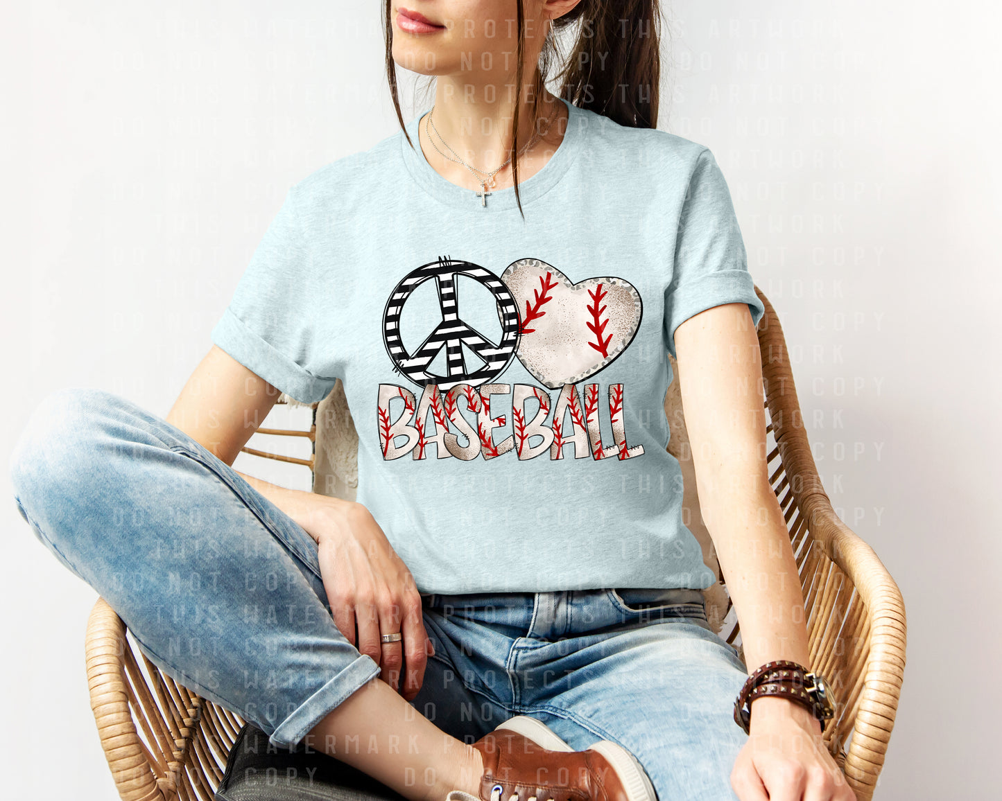 Peace Love Baseball Graphic Tee