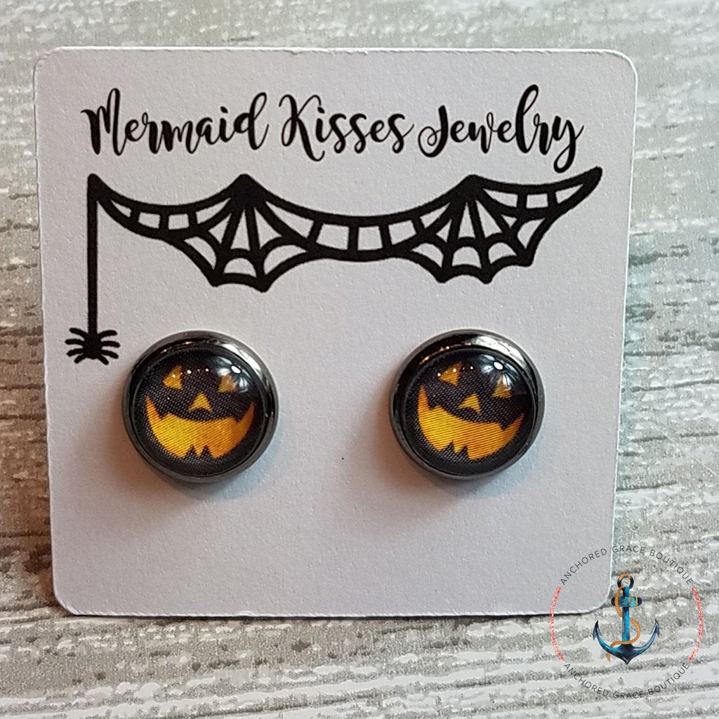 Photo Earrings - Jack O Lantern