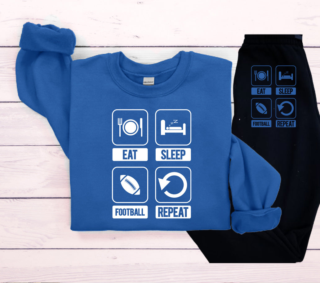 Eat Sleep Football Repeat Graphic Tee Graphic Tee