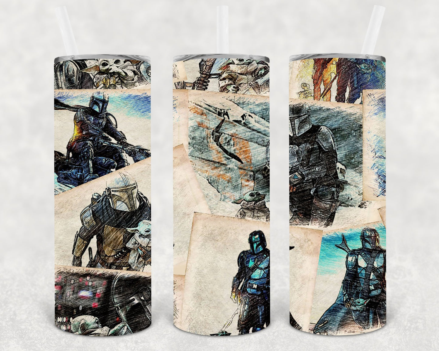 Mandalorian 20 Oz Skinny Tumbler