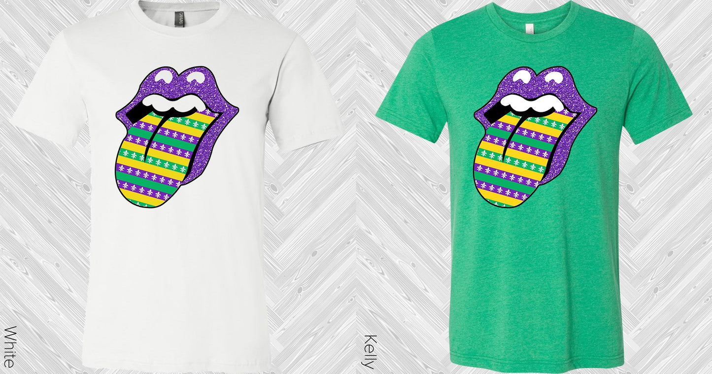 Mardi Gras Tongue Graphic Tee Graphic Tee